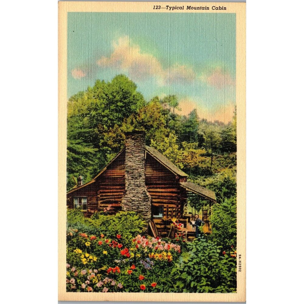 Post Card,Typical Mountain Cabin, location unknown